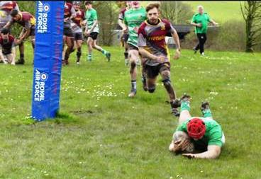 Whitland try scorer and man of the match Lewis Jones