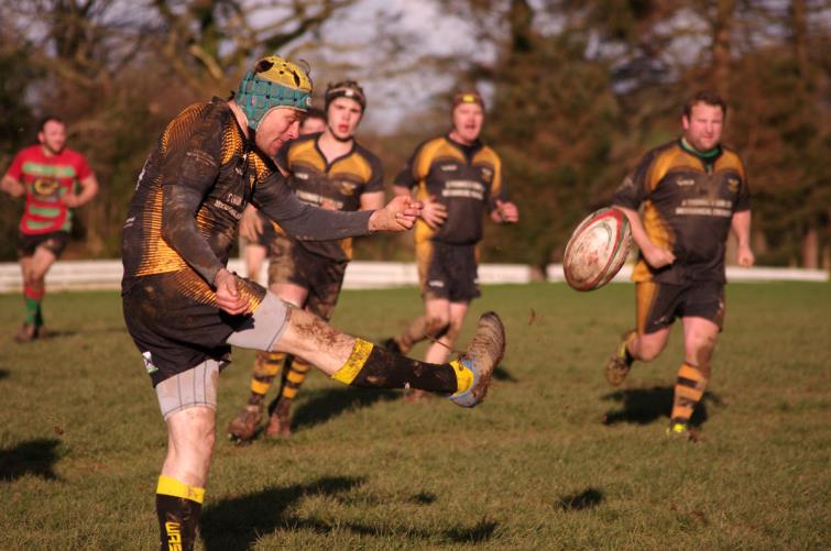 Dan Morgan kicks ahead for Llangwm