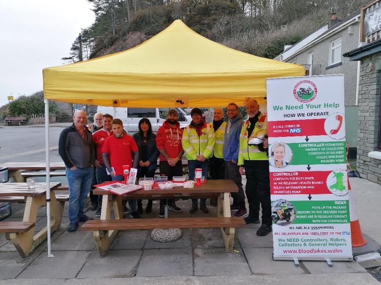 Pictured are some of the winners, Haydn Cole, Finan Williams, Michelle Paton, Ben Cook, and Llewellyn Rose in with members of Blood Bikes Wales who kindly turned up in support, on the day. (Picture by John O’Connor)