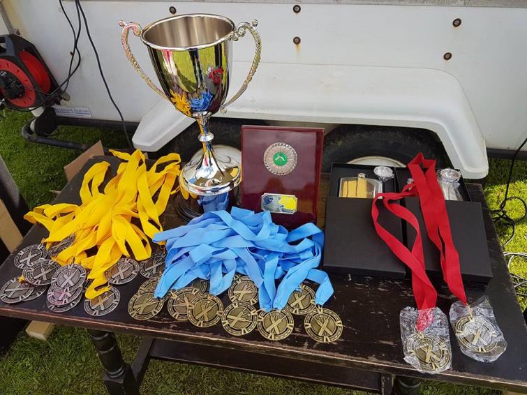 The smashing trophies for the players