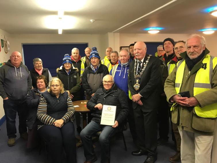 Haverfordwest County supporters with Alan Buckfield (Mayor of Haverfordwest)