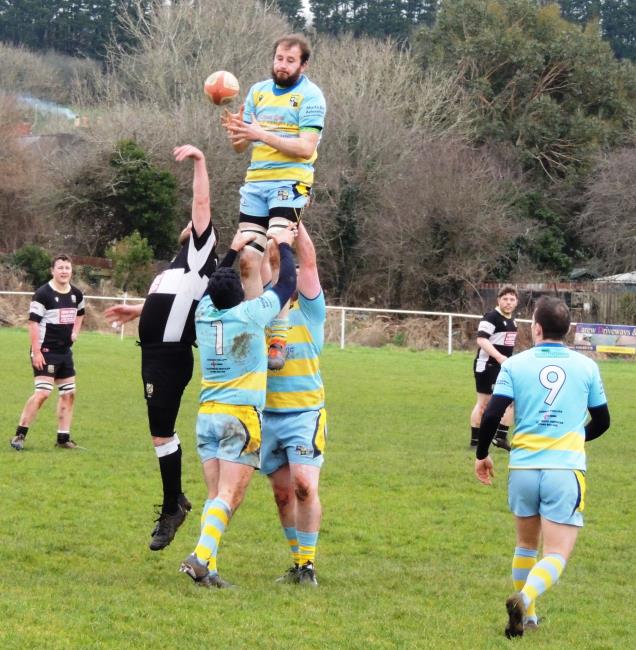 Tomos Rhys rules the lineout for Laugharne