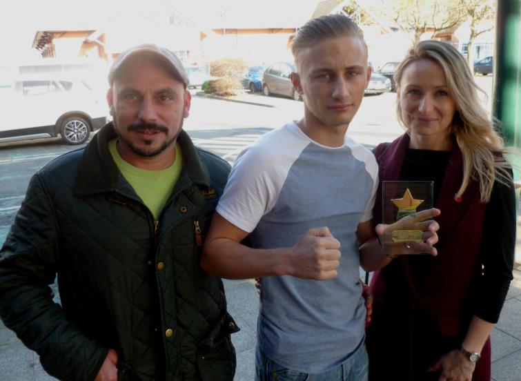 The Proberts; dad Nathan, ace boxer James and mum Rachel