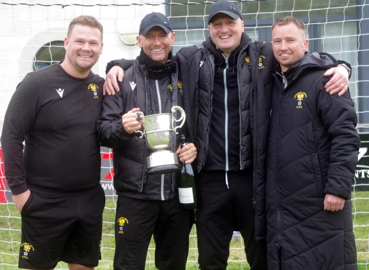 Thrilled Goodwick coaches - Lee Morgan, Chris O Sullivan, Nigel Delaney and Chris Morris