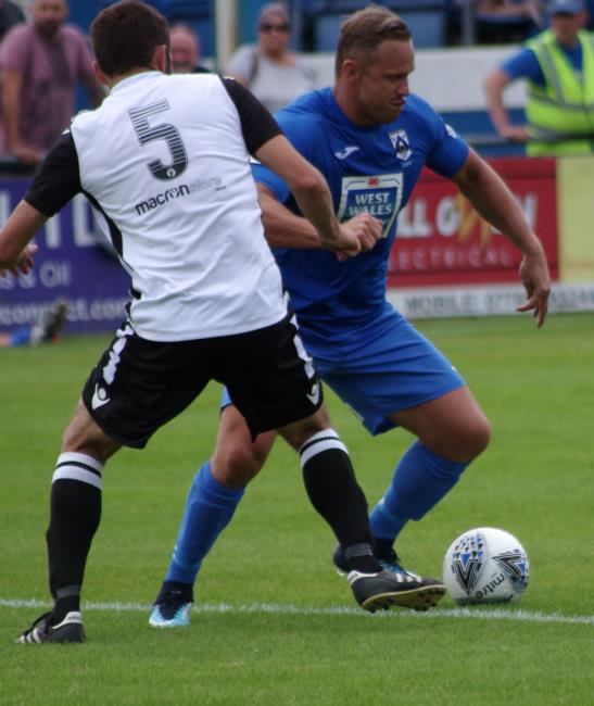 Lee Trundle scored from the spot on his debut for Haverfordwest County