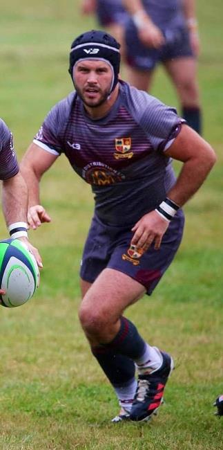 Trystan in action on the field