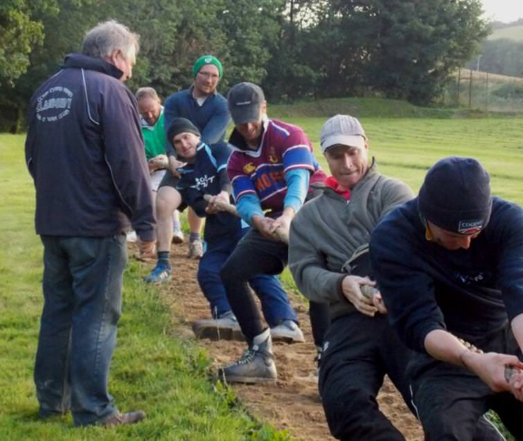 Fraser finds tug of war very hard work