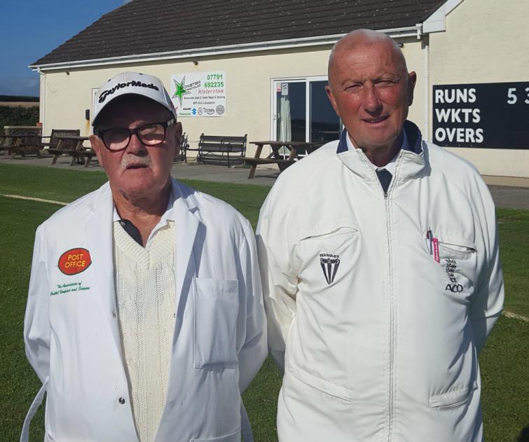 Umpires Allan Hansen and David Goodridge