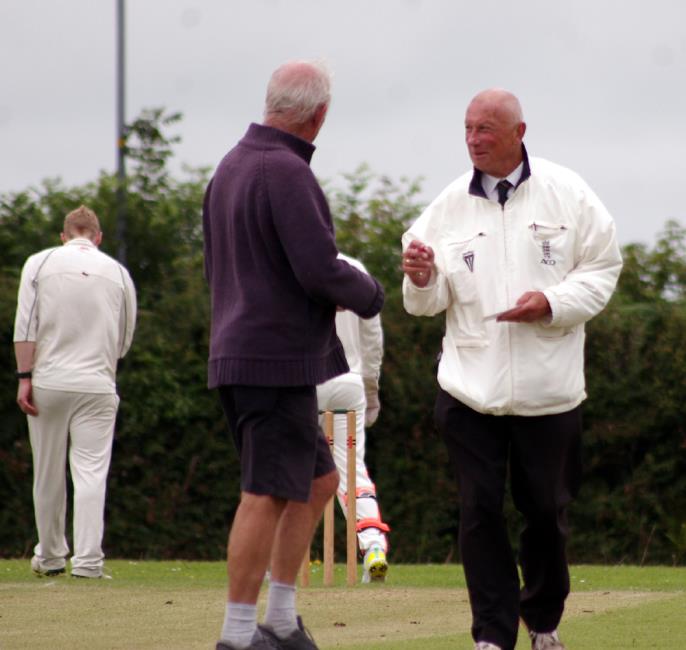 Umpires Allan Hansen and Brian Griffiths