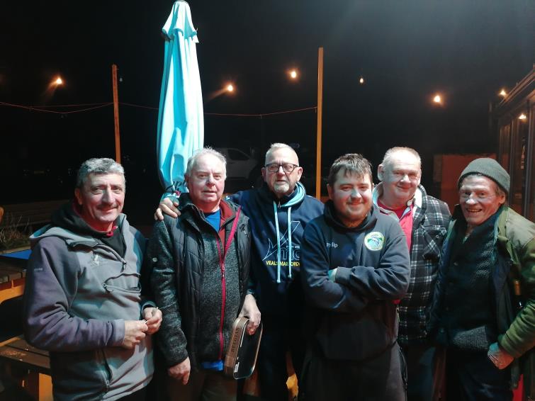 Pictured are some of the winners (L to R) Franco Attanasio, Andy Young, Leigh Rogers, Phil Evans, Brian John and Hughie Sweeney