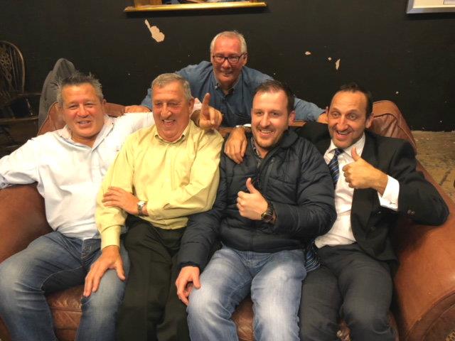 Zinzan and Rupert with Russell and Mark James, plus Mig Rodriguez