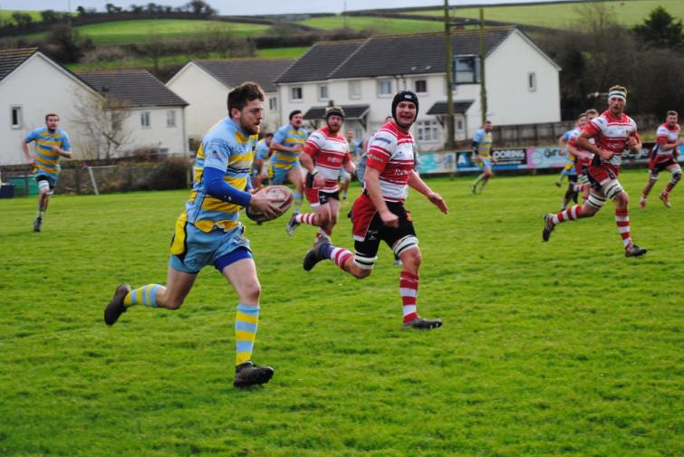  Action from Laugharne as Milford Haven gained a slender bonus-point win