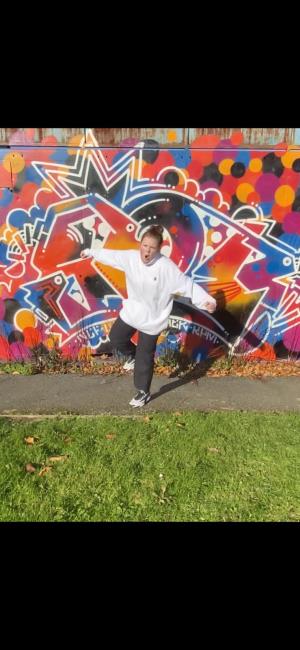 Kelci practising in the open air