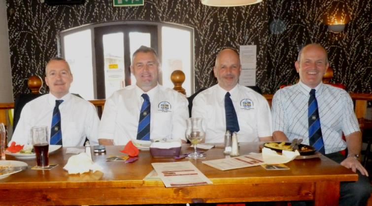 match officials tuck in