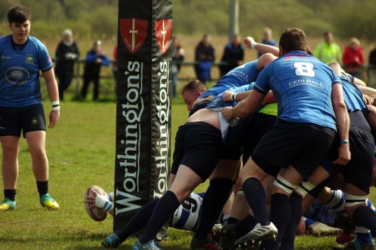 No 9 Andrew Williams stretches over for the opening try for the Seagulls